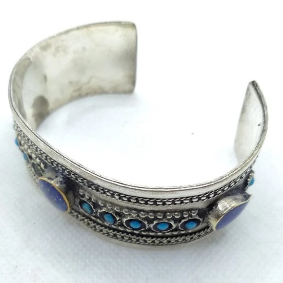 single  Handmade Afghan Lapis Lazuli Stones Bracelet Tribal Afghan Bracelet - Picture 7 of 7